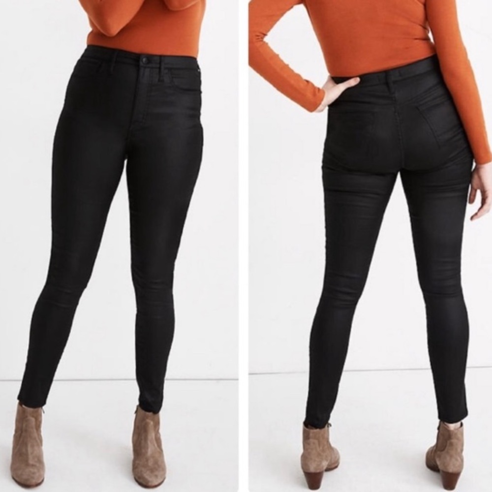 Madewell Size 30 Black Coated Jeans High rise Skinny